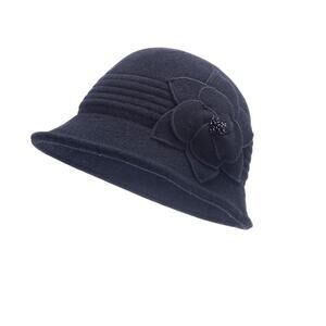 Vintage Inspired Wool Black Floral Lawliet Victorian 1940s Retro Phoebe